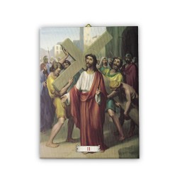 Tele pittoriche intelaiate raffiguranti la Via Crucis