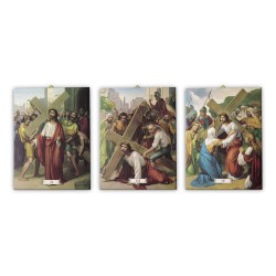 Tele pittoriche intelaiate raffiguranti la Via Crucis