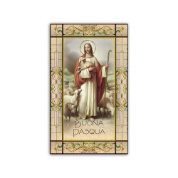 Immaginetta di Pasqua con Gesù Buon Pastore