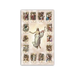 Immaginetta di Pasqua con le 15 stazioni della Via Crucis