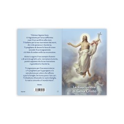 Statuetta bidimensionale di Gesù Risorto con preghiera e biografia