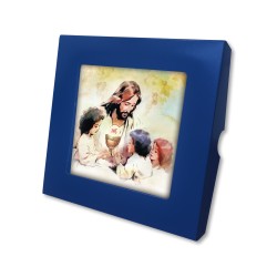 Piastrella con Gesù e pargoli 10 x 10 cm in scatola regalo