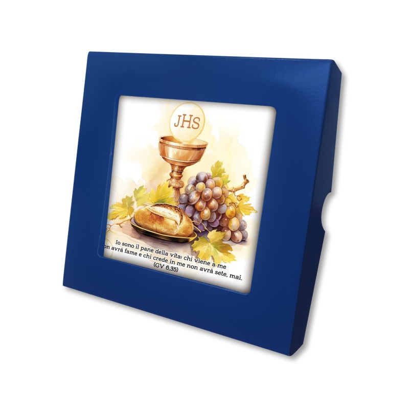 Piastrella con simbologia eucaristica 10 x 10 cm in scatola regalo