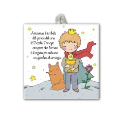 Piastrella con Piccolo Principe 10 x 10 cm in scatola regalo
