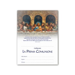 Diploma in carta pergamena per il ricevimento della Prima Comunione