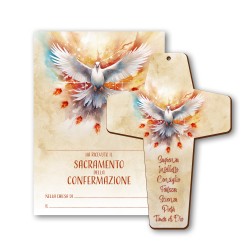 Croce in MDF con simbologia eucaristica di Cresima