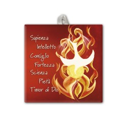 Piastrella con simbologia eucaristica 10 x 10 cm in scatola regalo