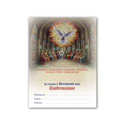 Diploma in carta pergamena per il ricevimento della Cresima