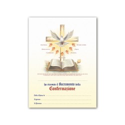 Diploma in carta pergamena per il ricevimento della Cresima