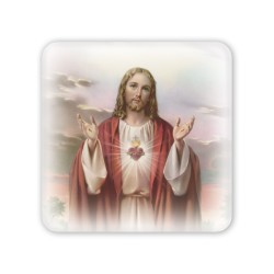 Quadretto in legno Sacro Cuore di Gesù con scatola regalo
