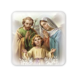 Quadretto in legno Sacra Famiglia con scatola regalo