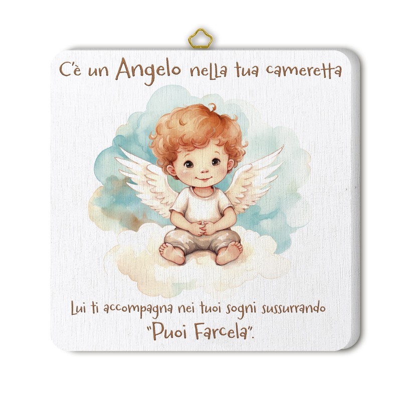 Quadretto in legno angioletto con scatola regalo Quadretto in legno angioletto con scatola regalo