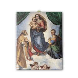 Tela pittorica intelaiata con la Madonna Sistina di Raffaello