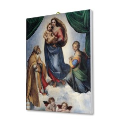 Tela pittorica intelaiata con la Madonna Sistina di Raffaello