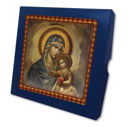 Piastrella Madonna con bambino 20x20 cm in scatola regalo