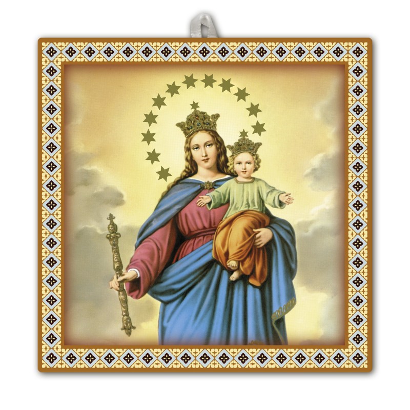 Piastrella Maria Ausiliatrice 20x20 cm in scatola regalo Piastrella Maria Ausiliatrice 20x20 cm in scatola regalo