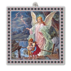 Piastrella Angelo Custode 20x20 cm in scatola regalo