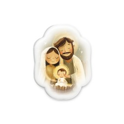 Soprammobile magnetico sagomato in resina porcellanata con la Natività