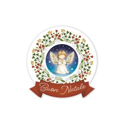 Decorazione natalizia da appoggio in resina porcellanata