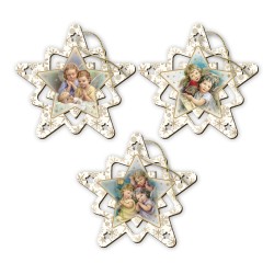 Decorazione natalizia per albero a forma di stellina con angioletti