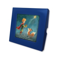 Piastrella 10x10 cm del Piccolo Principe che offre un dono alla volpe con scatola regalo