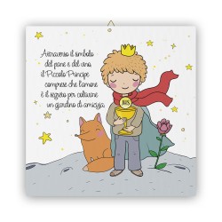Tela 30x30 cm del Piccolo Principe con calice di Prima Comunione