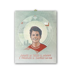 Tela pittorica intelaiata con immagine di Carlo Acutis
