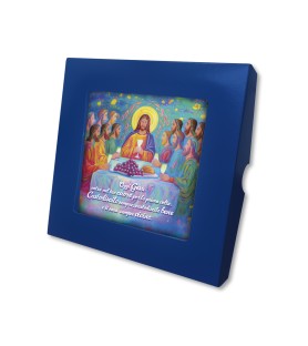 Piastrella con Ultima Cena 10 x 10 cm in scatola regalo