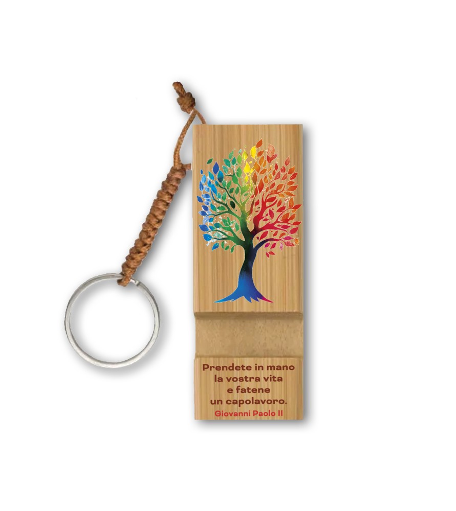 Portachiavi e stand smartphone f.to 3 x 8 cm con l'Albero della Vita Portachiavi e stand smartphone f.to 3 x 8 cm con l'Albero della Vita