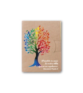 Notepad con segnapagine adesivi raffigurante l'albero della vita