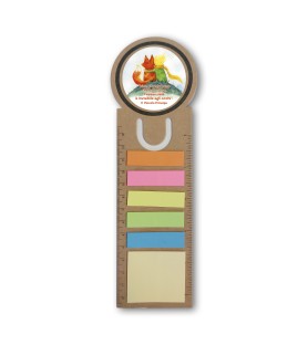 Segnalibro notepad con segnapagine adesivo e righello raffigurante il Piccolo Principe che abbraccia la sua amica volpe