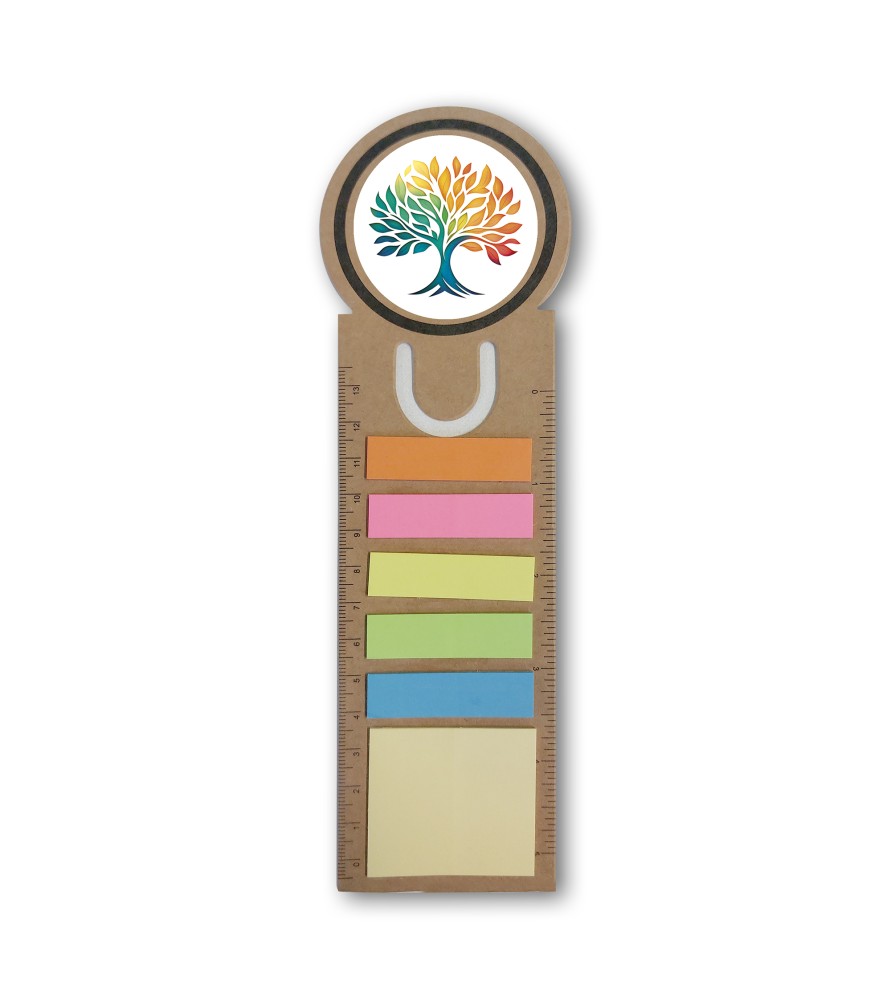 Segnalibro notepad con segnapagine adesivo e righello raffigurante l'Albero della Vita Segnalibro notepad con segnapagine adesivo e righello raffigurante l'Albero della Vita