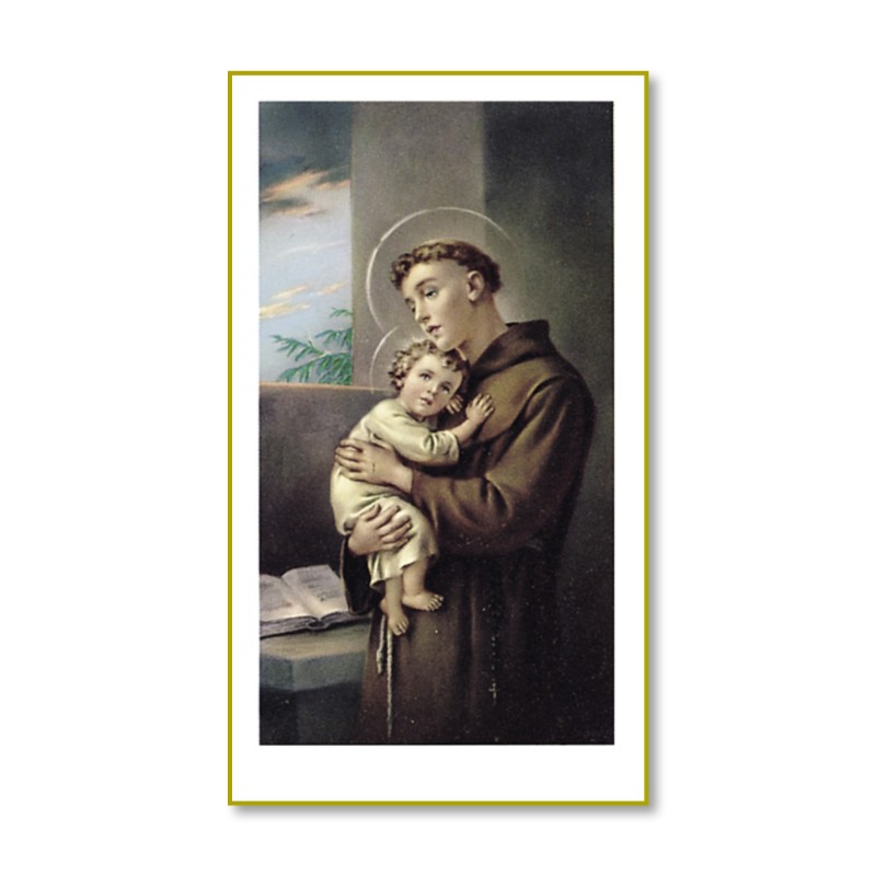 Santino con cornice bianca e bordino dorato di Sant'Antonio Santino con cornice bianca e bordino dorato di Sant'Antonio