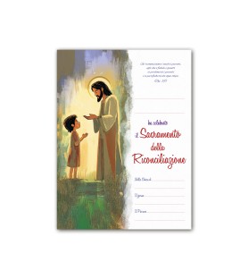 Diploma in carta pergamena per il ricevimento del Sacramento della Riconciliazione