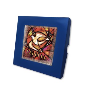 Piastrella con simbologia eucaristica di Cresima 10 x 10 cm in scatola regalo