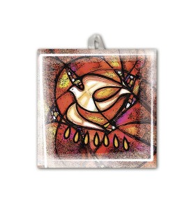 Piastrella con simbologia eucaristica di Cresima 10 x 10 cm