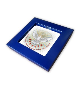 Quadretto in legno per la Cresima con lo Spirito Santo e i Sette Doni e scatola regalo
