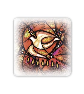 Quadretto in legno per la Cresima con lo Spirito Santo e i Sette Doni e scatola regalo