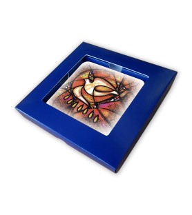 Quadretto in legno per la Cresima con lo Spirito Santo e i Sette Doni e scatola regalo
