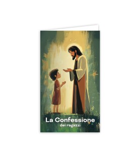 Biglietto per la Confessione con Gesù che accoglie un bambino