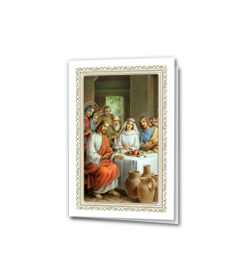 Biglietto in cartoncino con oro a caldo raffigurante le Nozze di Cana