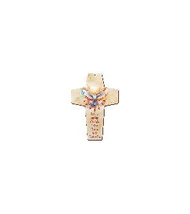 Croce in MDF con simbologia eucaristica di Cresima