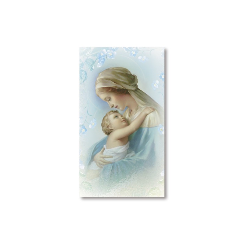 Santino Madonna con in braccio il Bambin Gesù con preghiera Santino Madonna con in braccio il Bambin Gesù con preghiera