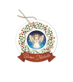 Decorazione natalizia da appoggio in resina porcellanata