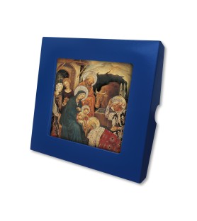Piastrella con Adorazione dei Magi di Gentile da Fabriano 10 x 10 cm in scatola regalo