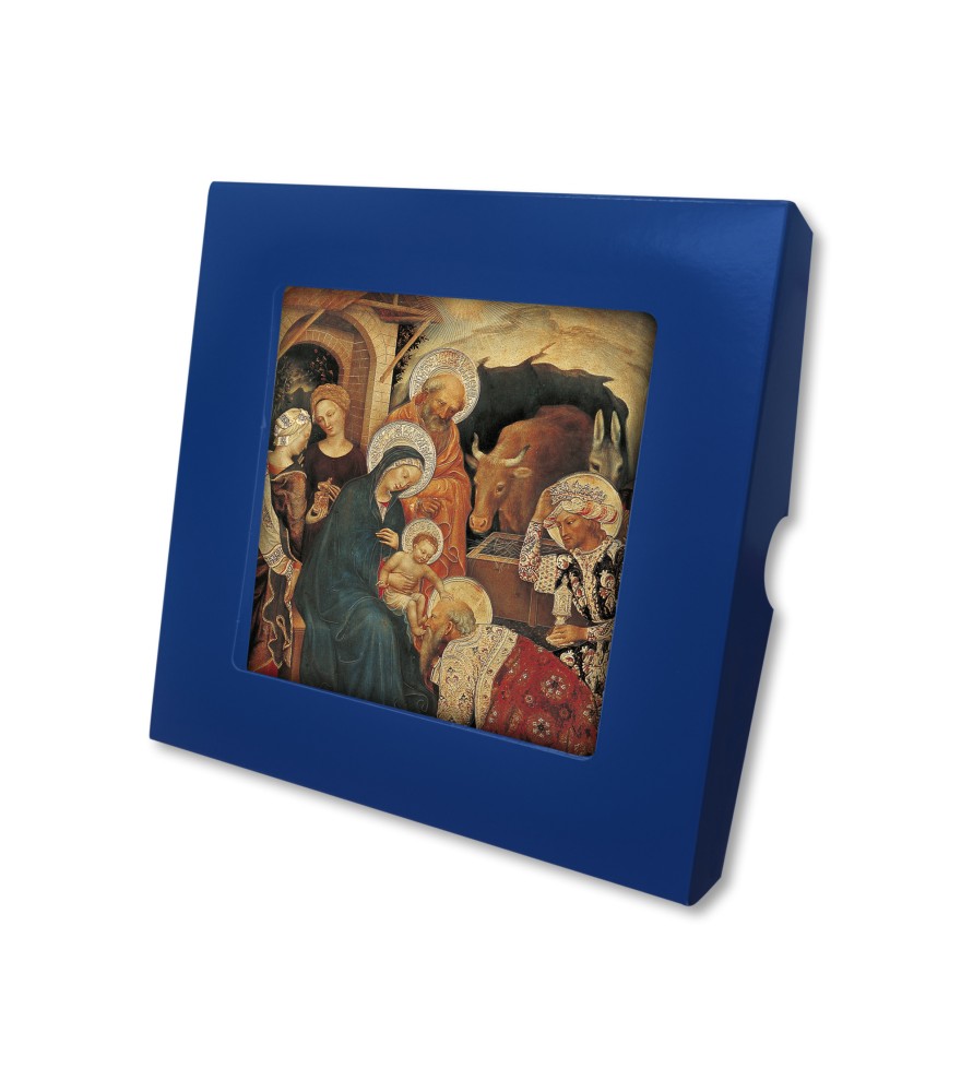 Piastrella con Adorazione dei Magi di Gentile da Fabriano 10 x 10 cm in scatola regalo Piastrella con Adorazione dei Magi di Gentile da Fabriano 10 x 10 cm in scatola regalo