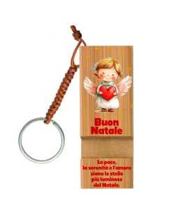 Portachiavi e stand smartphone f.to 3 x 8 cm Angioletto con cuore