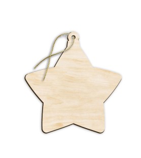 Decorazioni natalizie assortite a forma di stellina in pioppo con angioletti