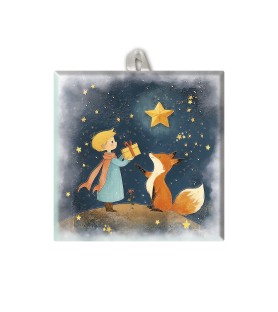 Piastrella con Piccolo Principe 10 x 10 cm in scatola regalo