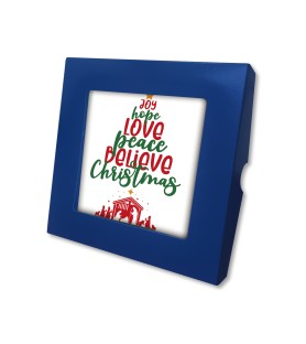 Piastrella con albero e script grafico 10 x 10 cm in scatola regalo